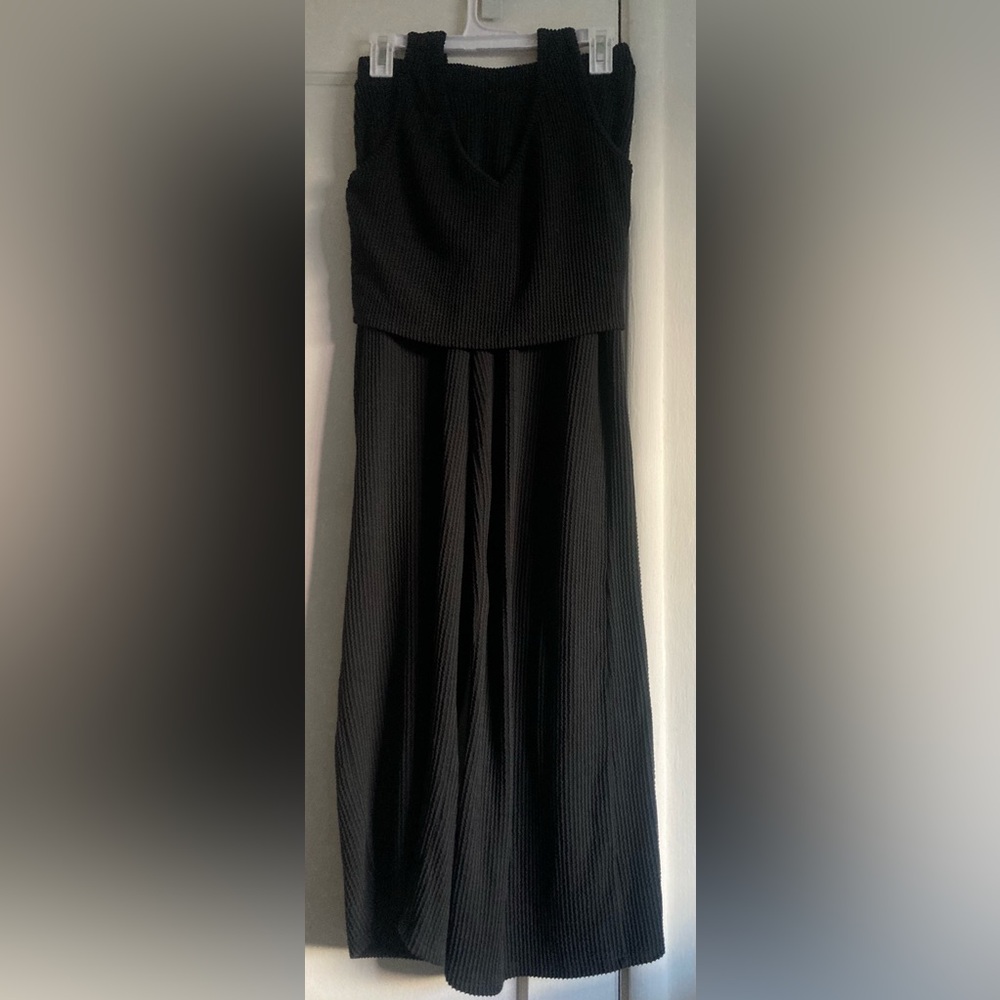 Two Piece Set Crop Tank Wide Leg Pants